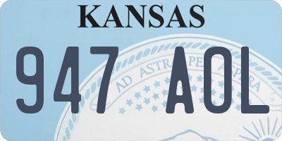 KS license plate 947AOL