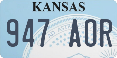 KS license plate 947AOR