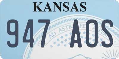 KS license plate 947AOS