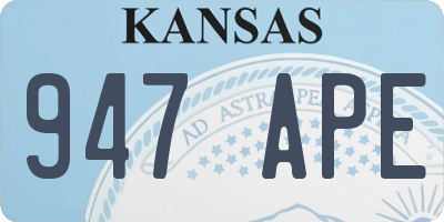 KS license plate 947APE