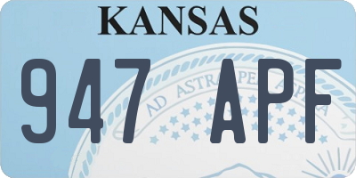 KS license plate 947APF