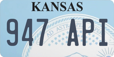 KS license plate 947API