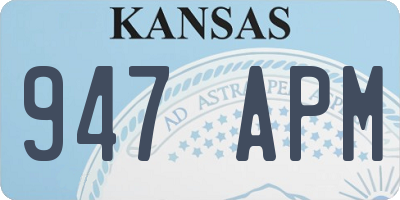 KS license plate 947APM