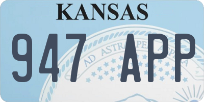 KS license plate 947APP