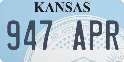 KS license plate 947APR