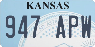 KS license plate 947APW