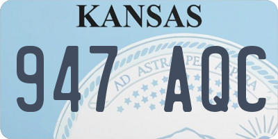 KS license plate 947AQC