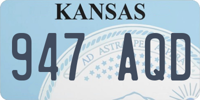 KS license plate 947AQD