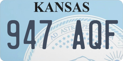KS license plate 947AQF
