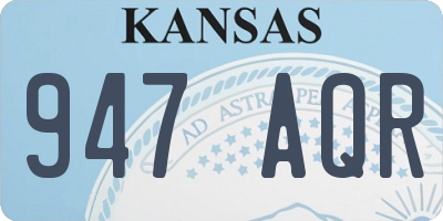 KS license plate 947AQR