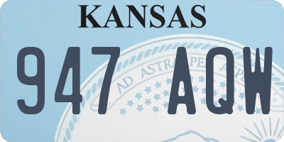 KS license plate 947AQW