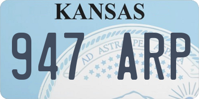 KS license plate 947ARP