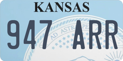 KS license plate 947ARR