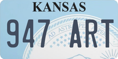 KS license plate 947ART