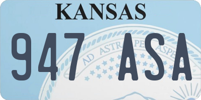 KS license plate 947ASA