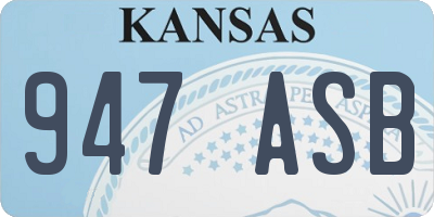 KS license plate 947ASB