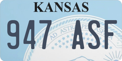 KS license plate 947ASF