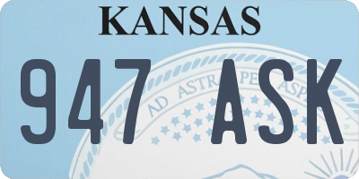 KS license plate 947ASK