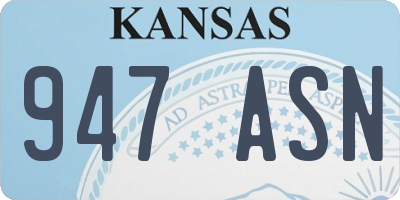 KS license plate 947ASN