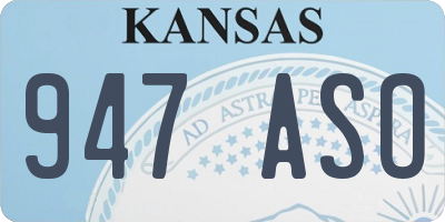 KS license plate 947ASO