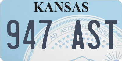 KS license plate 947AST
