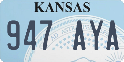 KS license plate 947AYA