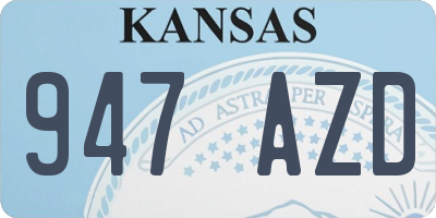 KS license plate 947AZD