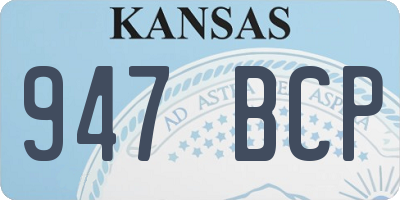 KS license plate 947BCP