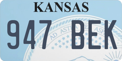 KS license plate 947BEK