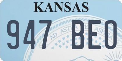 KS license plate 947BEO
