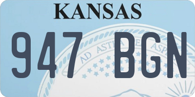 KS license plate 947BGN