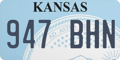 KS license plate 947BHN