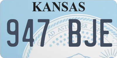 KS license plate 947BJE