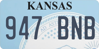 KS license plate 947BNB