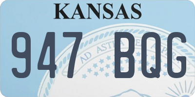 KS license plate 947BQG