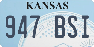 KS license plate 947BSI