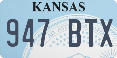 KS license plate 947BTX