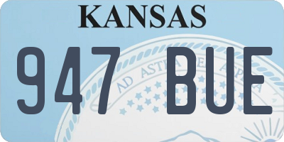 KS license plate 947BUE