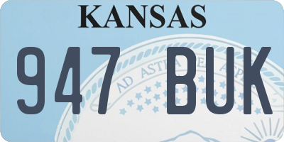 KS license plate 947BUK
