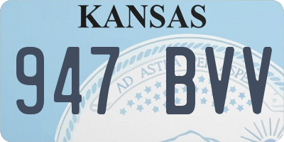 KS license plate 947BVV