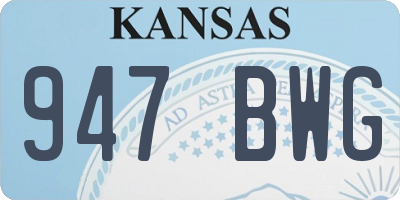 KS license plate 947BWG