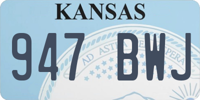 KS license plate 947BWJ