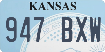 KS license plate 947BXW