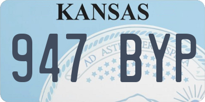 KS license plate 947BYP