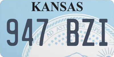KS license plate 947BZI