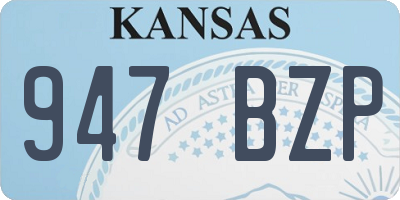 KS license plate 947BZP