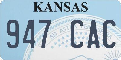 KS license plate 947CAC