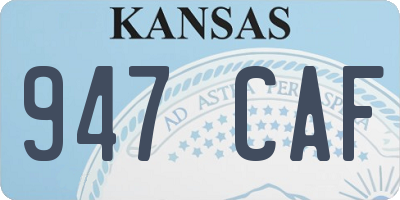KS license plate 947CAF