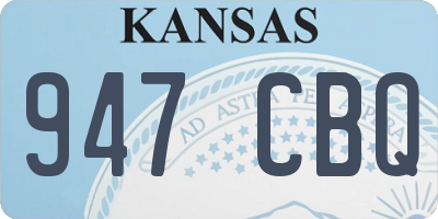 KS license plate 947CBQ