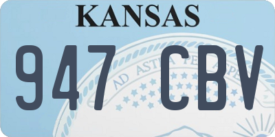 KS license plate 947CBV
